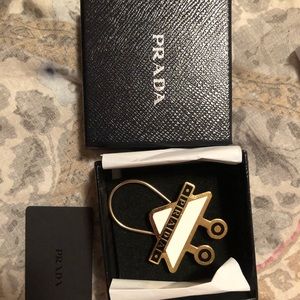 Prada Accessories - Prada White Triangle Monster Keychain Prada Accessories - Prada White Triangle Monster Keychain